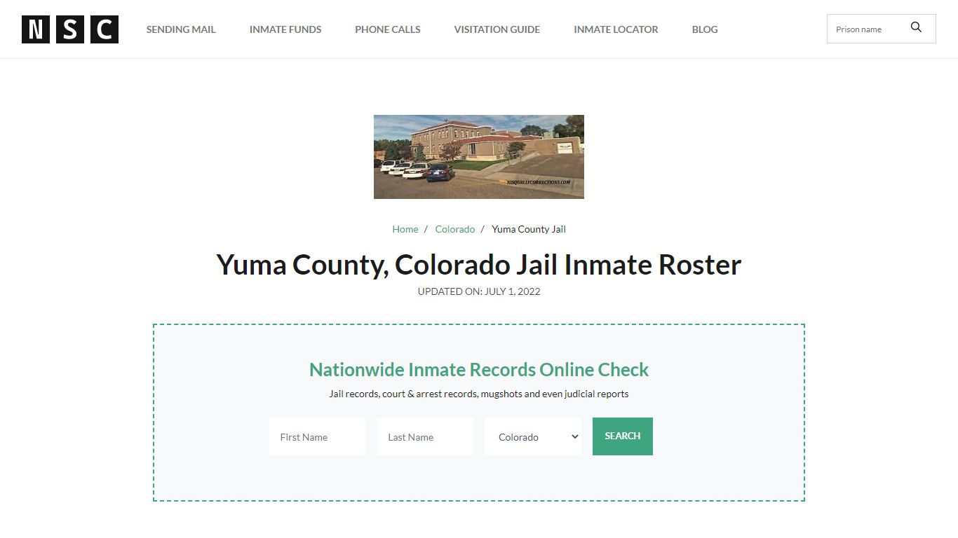 Yuma County, Colorado Jail Inmate List